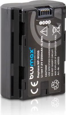 Produktbild von Blumax Akku | für Fuji NP-W235 Digitalkamera | Kapazität 2250mAh |Spannung 7,2Volt | Video- und Kamerazubehör