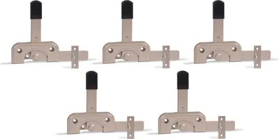 Image de Alberts 821203 DURAVIS® Pêne pour porte de jardin, spécialement pour bois d'encadrement étroits, beige perle duplex RAL 1035, plaque 120 x 50 mm, set de 5 pièces
