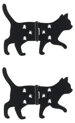 Image de Set de 2 charnières chat - Droite - Noir - L 10,5 cm