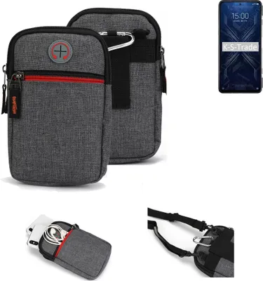 Produktbild von K-S-Trade Holster Gürteltasche kompatibel mit Xiaomi Black Shark 4 Handy Tasche Schutz Hülle grau Zusatzfächer 1x