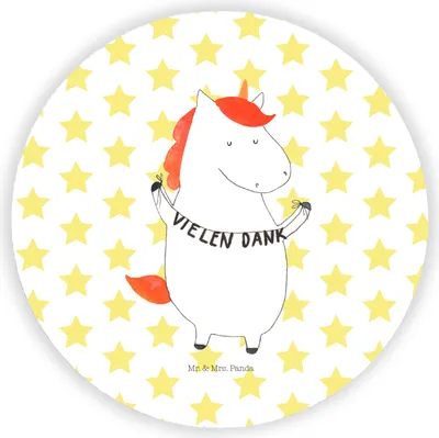 Produktbild von Mr. & Mrs. Panda Kühlschrankmagnet Einhorn Dankeschön - Weiß - Geschenk, Whiteboard Magnet, Danksagung, zettelhalter, Unicorn, Danke, Einhörner, Vielen Dank, pinnwand