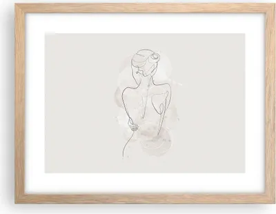 Produktbild von Gerahmtes Poster - Rahmen in heller Eiche - Frau Rücken Rücken - 40x30 cm - Wand Bild - Wanddeko - Wandbilder - Kunstposter - Wandposter - Bilderrahmen - Bilder - Kunstdruck - P2NAA40x30-5090