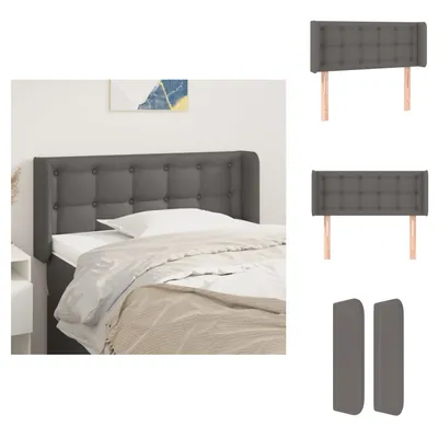 Produktbild von vidaXL Kopfteil mit Ohren Grau 103x16x78/88 cm Kunstleder -  Kopf- & Fußenden
