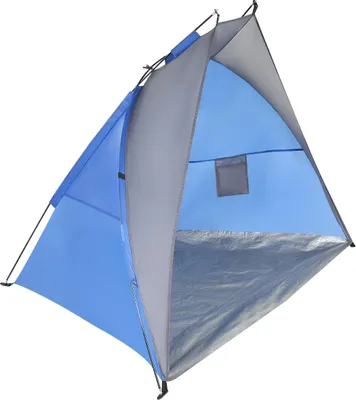 Produktbild von Strandmuschel ENERO CAMP SUN 200x120x120 cm – Grau-Blau – Sonnenschutz & Windschutz für Strand & Camping