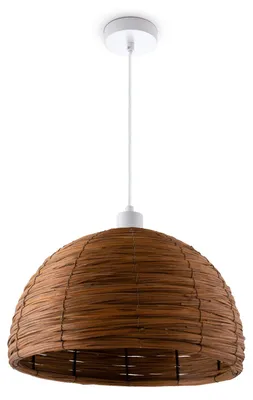 Produktbild von Pendelleuchte Esstischlampe Esszimmer Korb Optik 1,5m Textilkabel Rustikal Boho