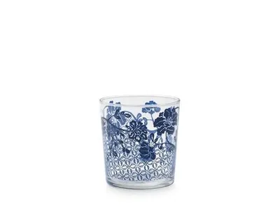 Immagine prodotto di Set 3 bicchieri blu seta vetro decorato cl 35