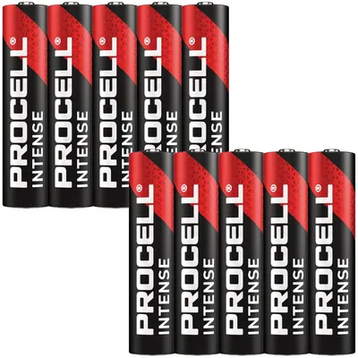 Zdjęcie produktu dla 10 sztuk Duracell Procell Intense Alkaline AAA Micro LR03 1.5V w pudełku, do energochłonnych urządzeń