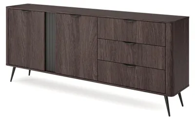 Produktbild von Sideboard Kommode TERZO K195 2D3S Eiche Dunin Dunkel Rillenfront Japandi