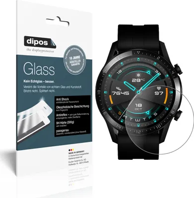 Produktbild von 1x Schutzfolie für Huawei Watch GT 2 (46mm) matt - Anti-Shock 9H Folie dipos Glass Kunststoffglas