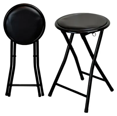 Produktbild von Gepolsterter Klapphocker - Schwarz - Set von 2