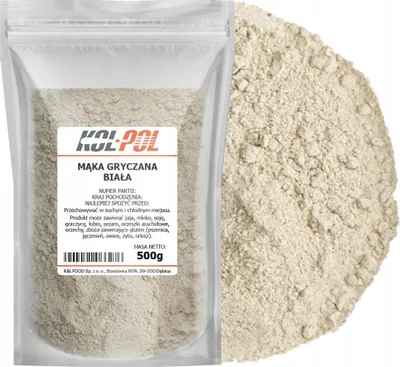 Zdjęcie produktu dla MĄKA GRYCZANA 500g Pełnoziarnista naturalna gryka świeża jakość Kol-Pol
