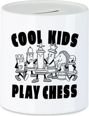Produktbild von Cool Kids Play Chess Spardose Schachspieler Schachbrett Chess Geschenkidee Für Schachfans