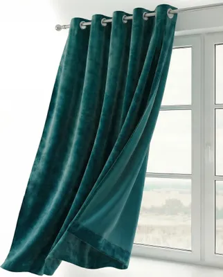 Produktbild von Beautex Samt Vorhang Ösen Gardine Velvet blickdicht abdunkelnd, Größe und Farbe wählbar,140x245cm,Petrol