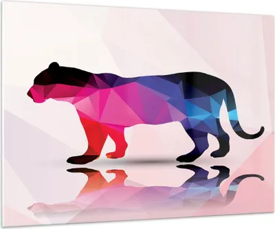Produktbild von Bilder auf glas - Tiger Illustration modern Grafik - 100x70cm - Glasbilder - Wandbilder - Kunstdruck - zum Aufhängen bereit - Wanddekoration aus Glas - Glas Bilder - Wandbild auf Glas - GAA100x70-2808