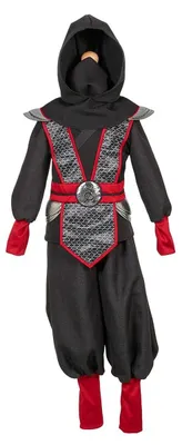 Immagine prodotto di Souza per bambini, costume da ninja nero e rosso, taglia 5-7 anni