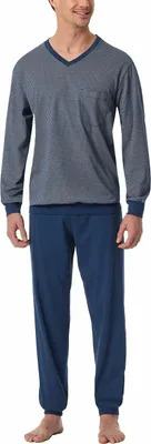 Produktbild von Schiesser Pyjama blau bedruckt