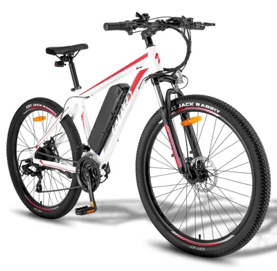 Immagine prodotto di E-bike F28 MT - Mountain bike elettrica - Batteria da 250 W, 36 V, 15 Ah - Autonomia 55–65 km - Velocità massima 25 km/h - Ruote da 70 cm - Bianco e rosso