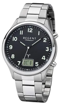 Produktbild von Regent Funkuhr Herren FR-276 Analog-Digital Armbanduhr Metall silber D3URBA445