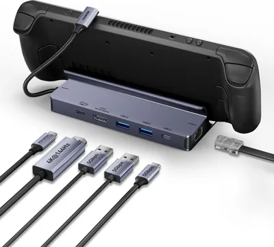 Produktbild von BENFEI 4K@144Hz Steam Deck Dock, Docking Station für Steam Deck (OLED)/ROG Ally, 6-in-1 USB-C Hub mit HDMI 8K@30Hz, 1Gbp