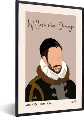 Produktbild von MuchoWow® Gerahmtes Poster Alte Meister - Wilhelm von Oranien - Rosa - Alt 60x90 cm - Poster mit Schwarzem Bilderrahmen Wandposter Rahmen Foto Bilder - Kunst