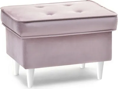Image de Tabouret rembourré DENIZ - lilas / blanc