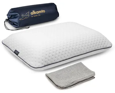 Produktbild von Alkamto Reisekissen Memory-Schaum 40x25x10 cm kompakt mit Tasche