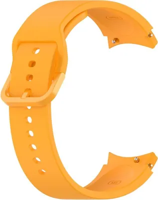 Produktbild von Sportliches Ersatzarmband für Samsung Galaxy Watch 4 & 5 - 20mm Flauschband Uhrenarmband Silikon, Farbe:Gelb, Länge:Small