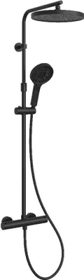Produktbild von kielle Oudee - Sprchový set s termostatom, 260 mm, 3 prúdy, matná čierna 20602014