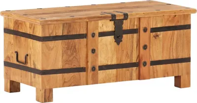 Zdjęcie produktu dla Skrzynia, 90x40x40 cm, lite drewno akacjowe