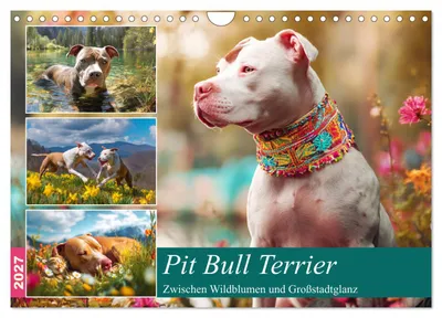 Produktbild von Pit Bull Terrier. Zwischen Wildblumen und Großstadtglanz (Wandkalender 2027 DIN A4 quer), CALVENDO Monatskalender