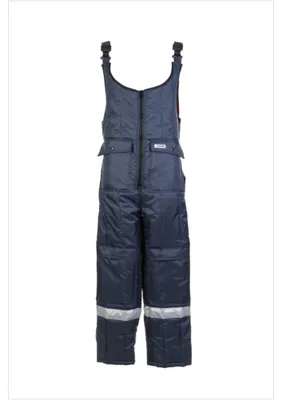Produktbild von Planam Kühlhaus Latzhose marine, Innenfutter rot Gr. L, 5123052
