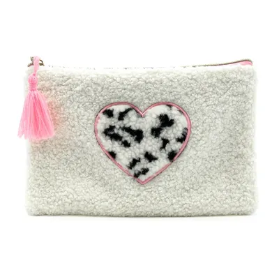 Produktbild von Kosmetiktasche Teddy "Leo-Herz" weiß/rosa