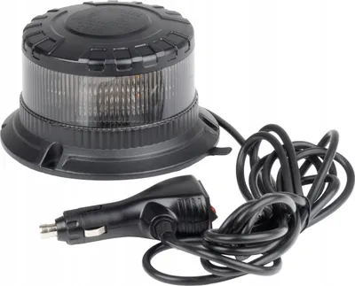 Zdjęcie produktu dla Lampa ostrzegawcza błyskowa kogut LED 12V 24V 16 LED MAGNES CIEMNA DYMIONA