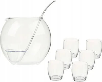 Produktbild von Glasbowle Bowle-Punsch Set Punch Krug + Kelle + 6 Gläser