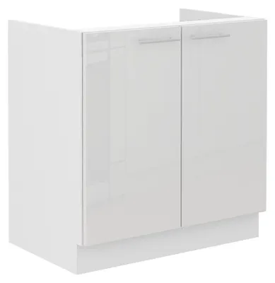Produktbild von Spülenschrank 80 Lara Weiß Hochglanz + Weiß matt Küchenzeile Küchenblock Küche