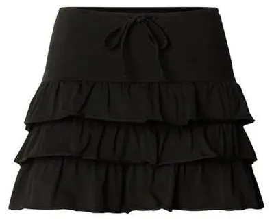 Obrázek produktu pro Urban Classics, krátká sukně, dámská, volánová, jersey, černá, velikost M