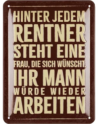 Produktbild von LANOLU Retro Blechschild Ruhestand, Geschenk zum Renteneintritt Männer, Rentner Deko zur Pensionierung Rentenbeginn,Geschenkidee 15x20cm