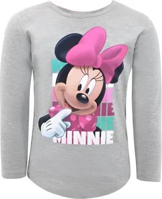Produktbild von Disney Minnie Maus Sweet T-Shirt Langarm - Größe 110 bis 152 cm – Grau / 134-140