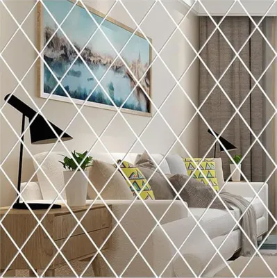 Produktbild von Spiegelfliesen Selbstklebend 50x50cm 17 Stück Dekorative Wandspiegel Spiegelkacheln Fliesenspiegel Spiegel zum Kleben DIY Wanddekoration