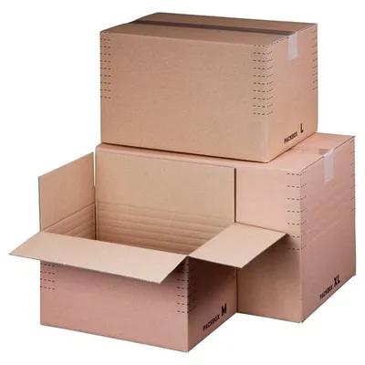 Produktbild von 10x Schnellaufrichtekarton 320x220x(80)-190mm mit variabler Höhe und Automatikboden A4+ braun