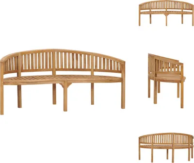 Obrázek produktu pro vidaXL Lavice ve tvaru banánu 180 cm z masivního teakového dřeva - Zahradní lavice