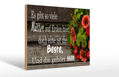 Produktbild von Holzschild Spruch 30x20cm es gibt viele Mütter doch eine