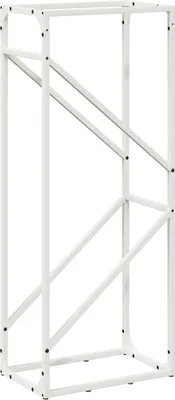 Obrázek produktu pro vidaXL Stojan na palivové dřevo bílý 40x25x100 cm Ocel válcovaná za studena