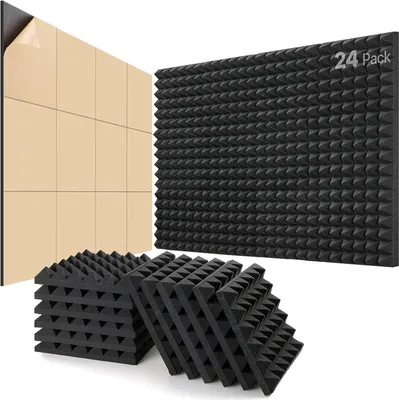 Produktbild von Famanu Akustikpaneele Geräuschabsorbierend - Schwarz - 24 Stück