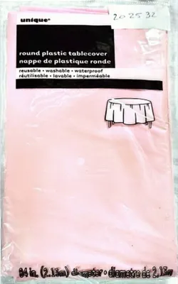 Produktbild von Runde Tischdecke aus Kunststoff SG11209 (Einheitsgröße) (Pastell-Rosa)