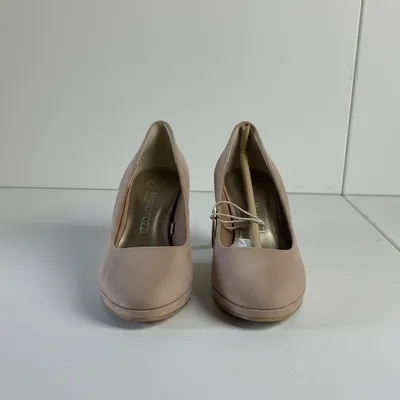 Produktbild von MARCO TOZZI Damen Pumps Nude Gr. 37 Blockabsatz Vegan Velours-Optik Klassisch