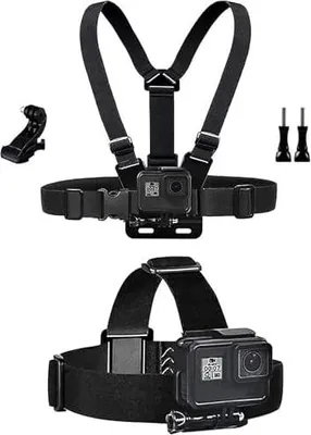 Produktbild von TEKCAM Action Kamera Zubehör Brustgurthalterung Stirnband Halterung Kit Kompatibel mit GoPro Hero 13/12/11/10/9/8/7/Akaso EK7000/DJI Osmo Action 5 Pro/4 /APEXCAM/Surfola/Jadfezy