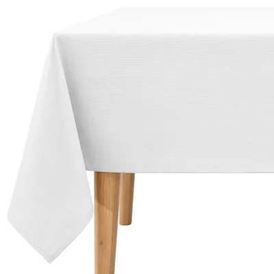 Immagine prodotto di Tovaglia rettangolare, aspetto lino, 140x180 cm, bianca, idrorepellente, in poliestere
