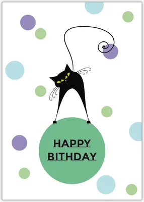 Produktbild von Coole Katzen Geburtstagskarte (blau, grün): Happy Birthday