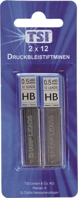 Produktbild von 120 (5x 24) Bleistiftminen HB / 0,5mm x 60mm
